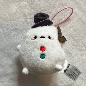 Smoko White snowman with smokeePlush Keychain with Hat